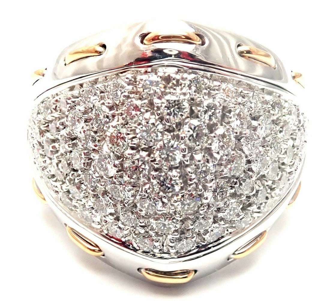 Authentic! Damiani 18k White Gold 1.36ct Diamond Cocktail Ring Retail $11,990 - 3
