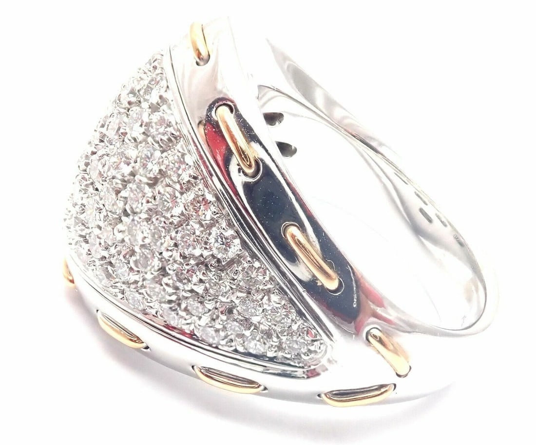 Authentic! Damiani 18k White Gold 1.36ct Diamond Cocktail Ring Retail $11,990 - 6