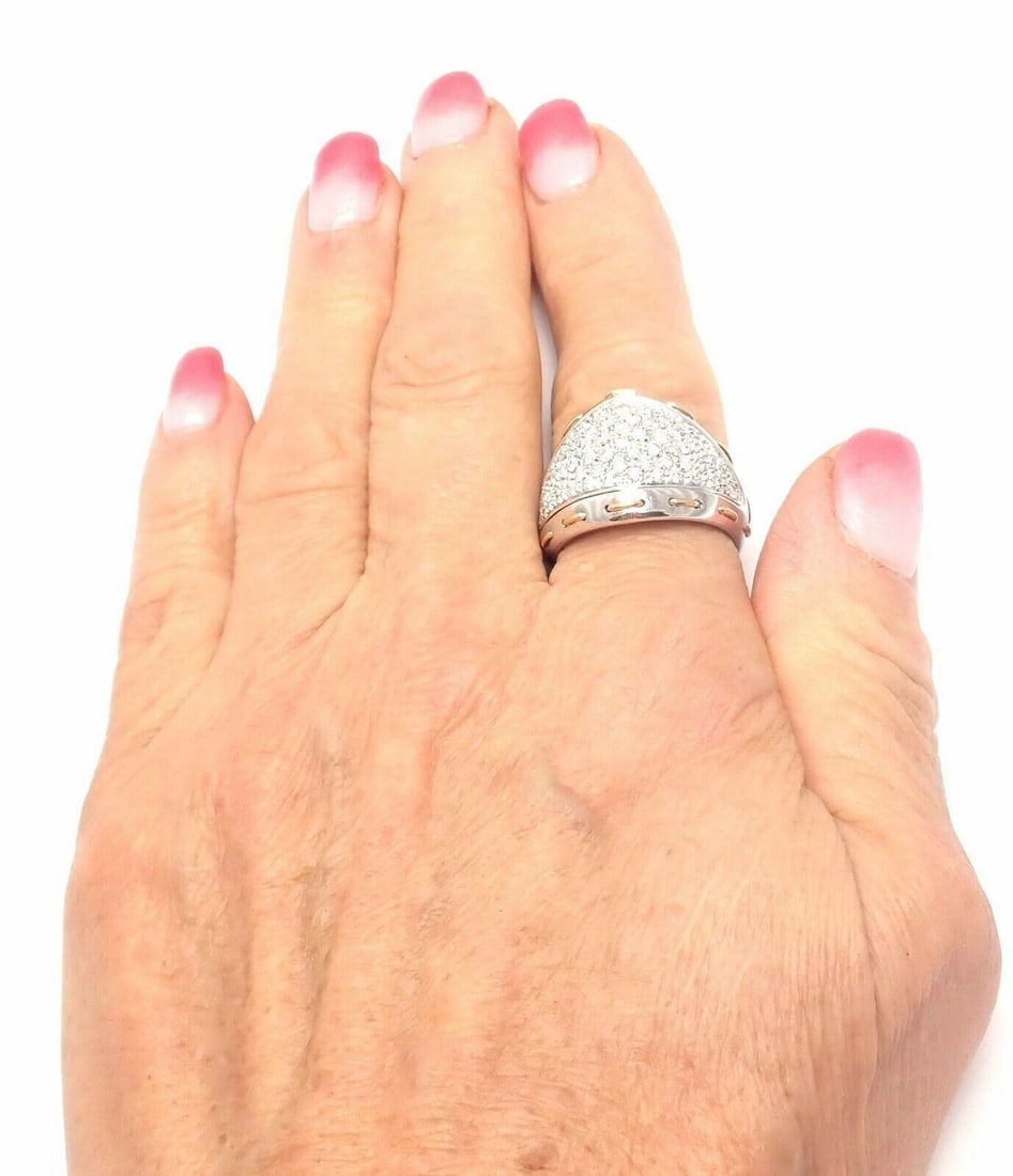 Authentic! Damiani 18k White Gold 1.36ct Diamond Cocktail Ring Retail $11,990 - 8