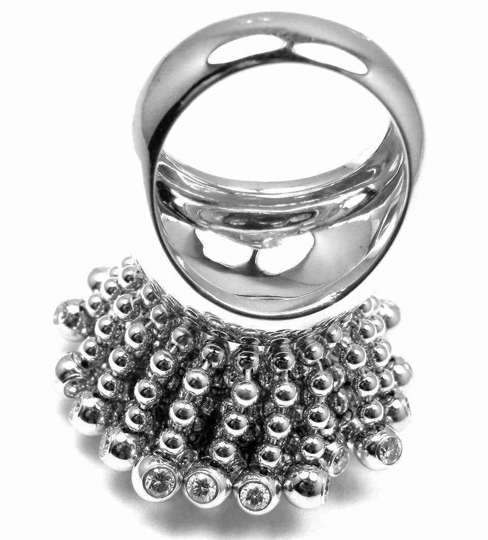 Authentic! Cartier Perruque Paris Nouvelle Vague 18k Gold Diamond Ring Paper - 13