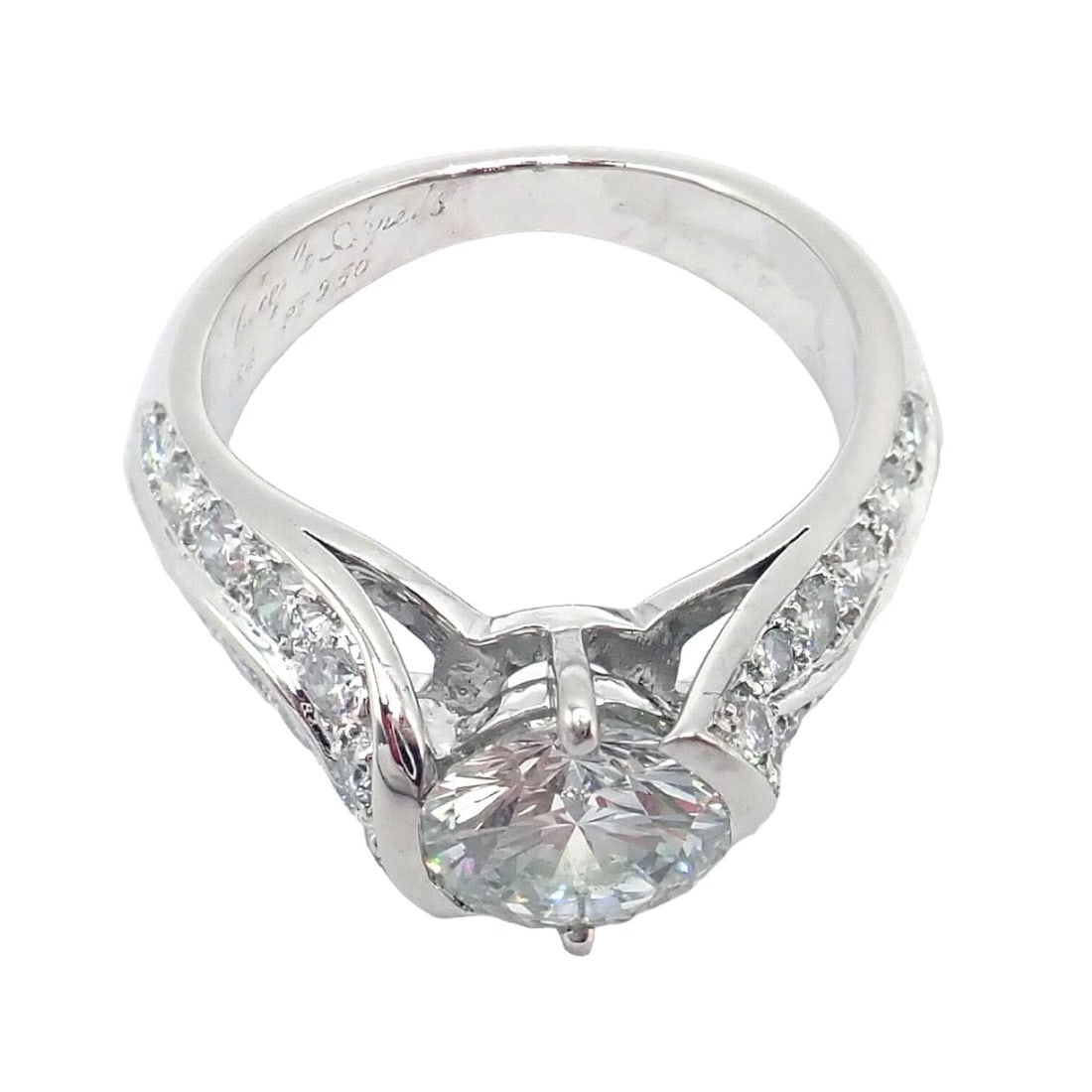 Authentic! Van Cleef & Arpels Platinum 1.88ct VVS1 E Diamond Engagement Ring GIA - 13