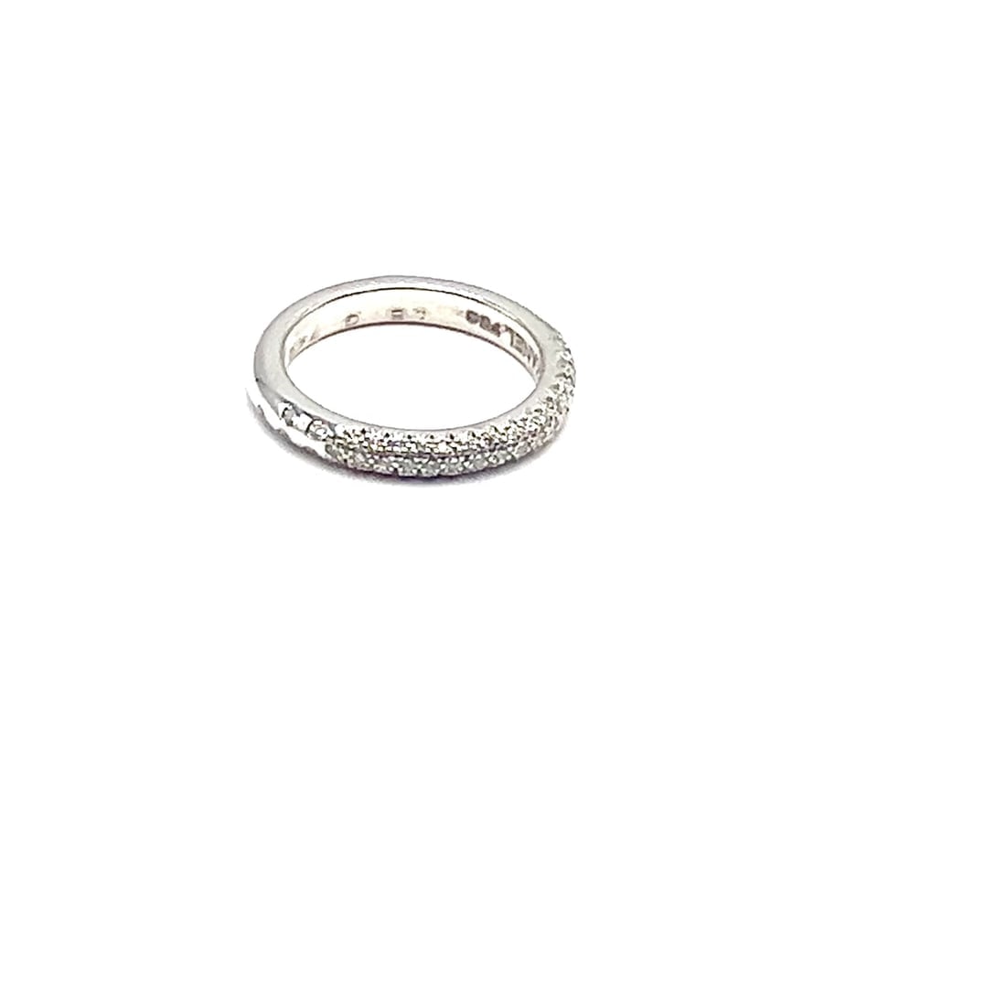 Authentic! Chanel 18k White Gold Diamond Band Ring - 2