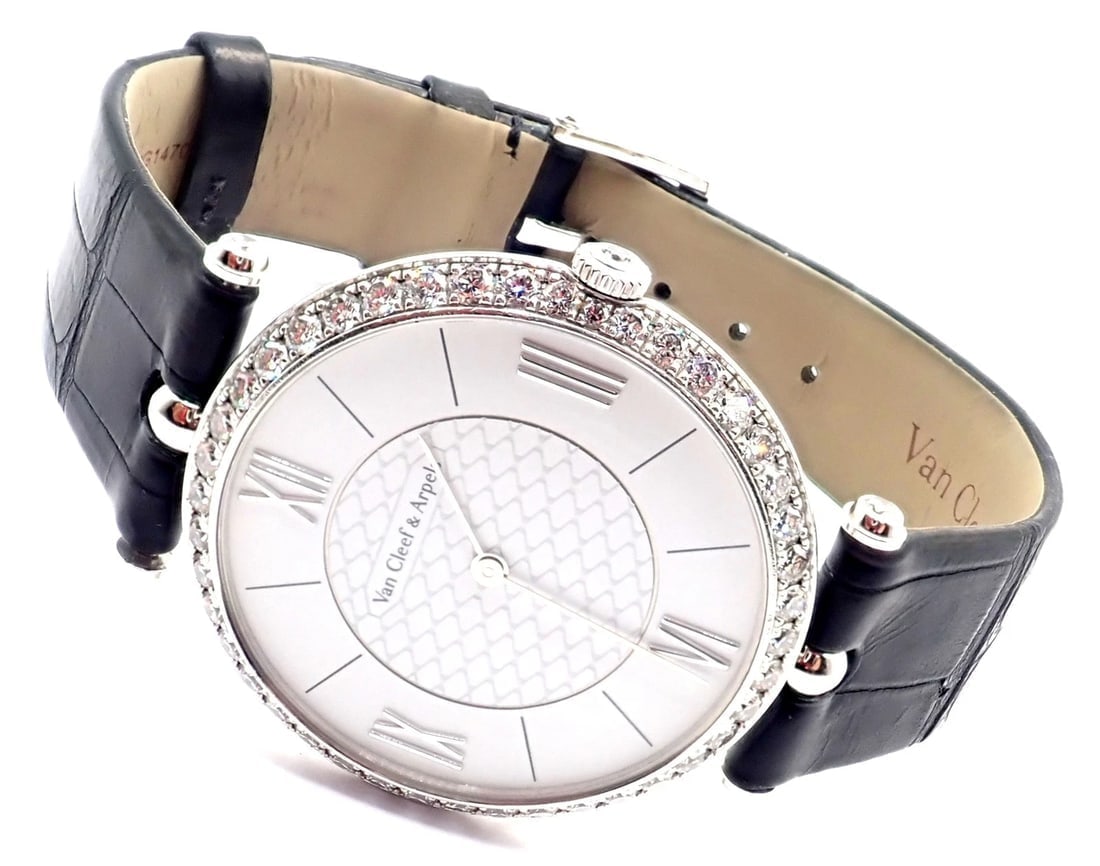 Van Cleef & Arpels Pierre Arpels 18K White Gold Diamond 38mm Watch Cert. Box! - 2