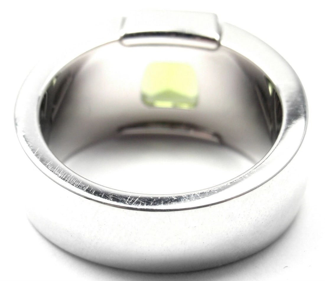Rare! Authentic Cartier La Dona 18k White Gold Peridot Ring Box Certificate - 5