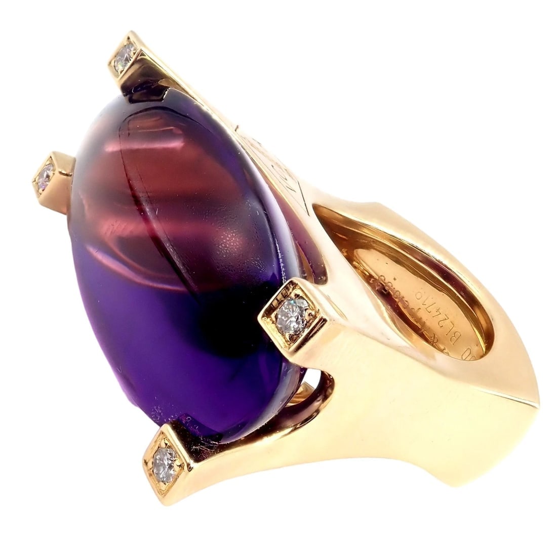 Van Cleef & Arpels Electra 18k Yellow Gold Diamond Large Amethyst Ring Paper - 5