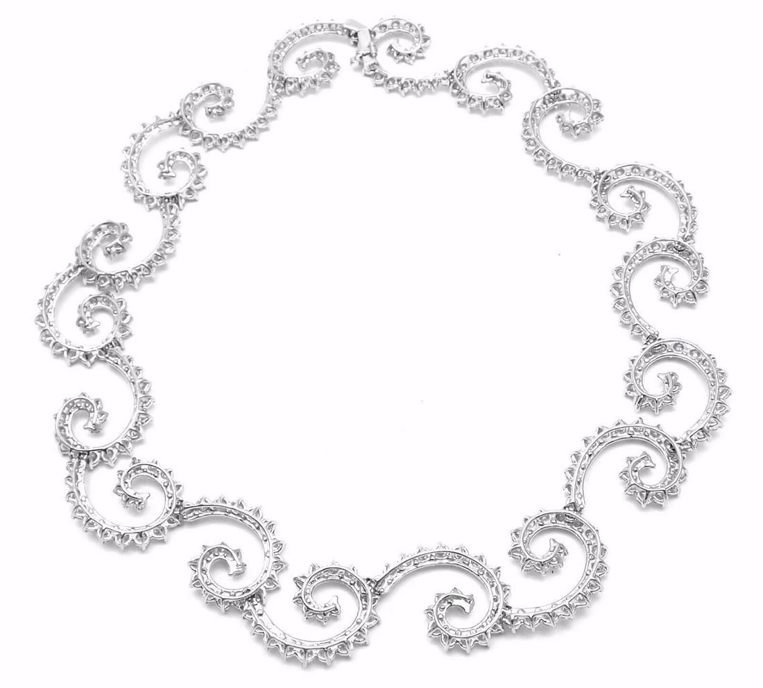 Rare! Authentic Angela Cummings Platinum 34ct Diamond Necklace 1995 - 2