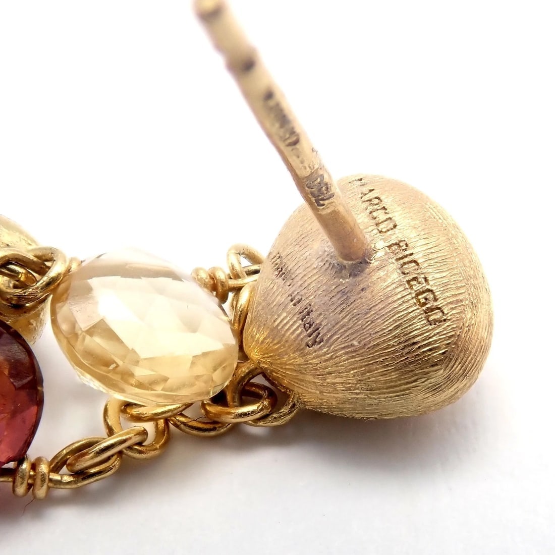 Authentic! Marco Bicego 18k Yellow Gold Paradise Multicolor Gems Pearl Earrings - 5