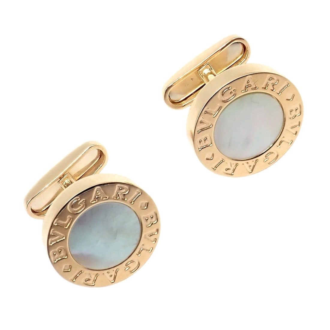 Authentic! Bvlgari Bulgari 18k Yellow Gold Multicenter Cufflink Kit Set - 10