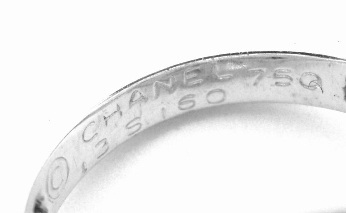 Rare! Authentic Chanel Flower 18k White Gold Diamond Large Ring - 7