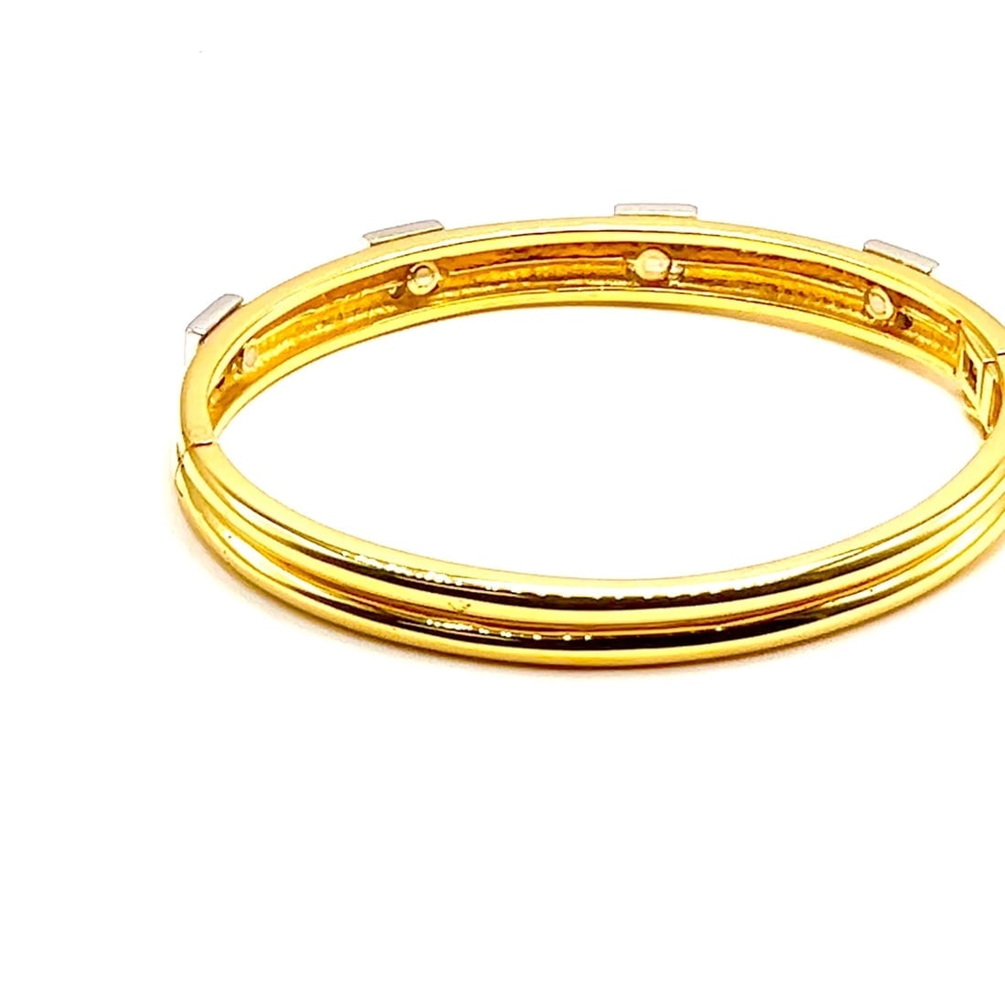 Rare! Vintage Authentic Tiffany & Co 18k Yellow Gold Diamond Bangle Bracelet - 2