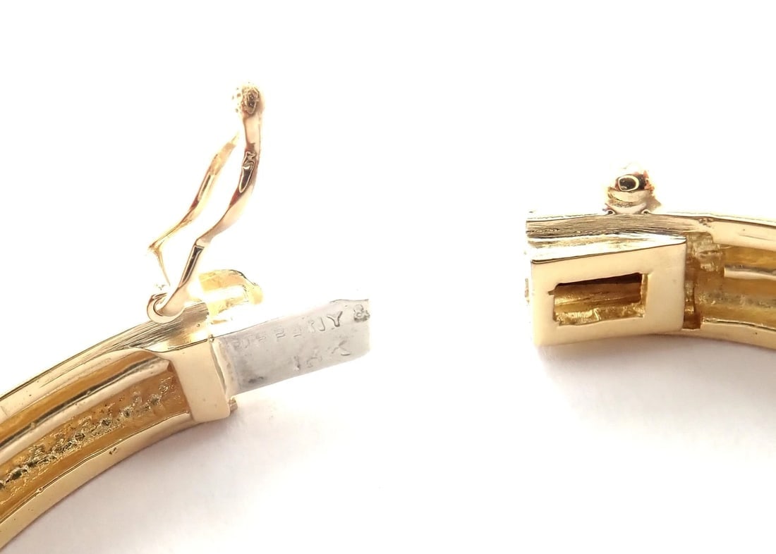 Rare! Vintage Authentic Tiffany & Co 18k Yellow Gold Diamond Bangle Bracelet - 7