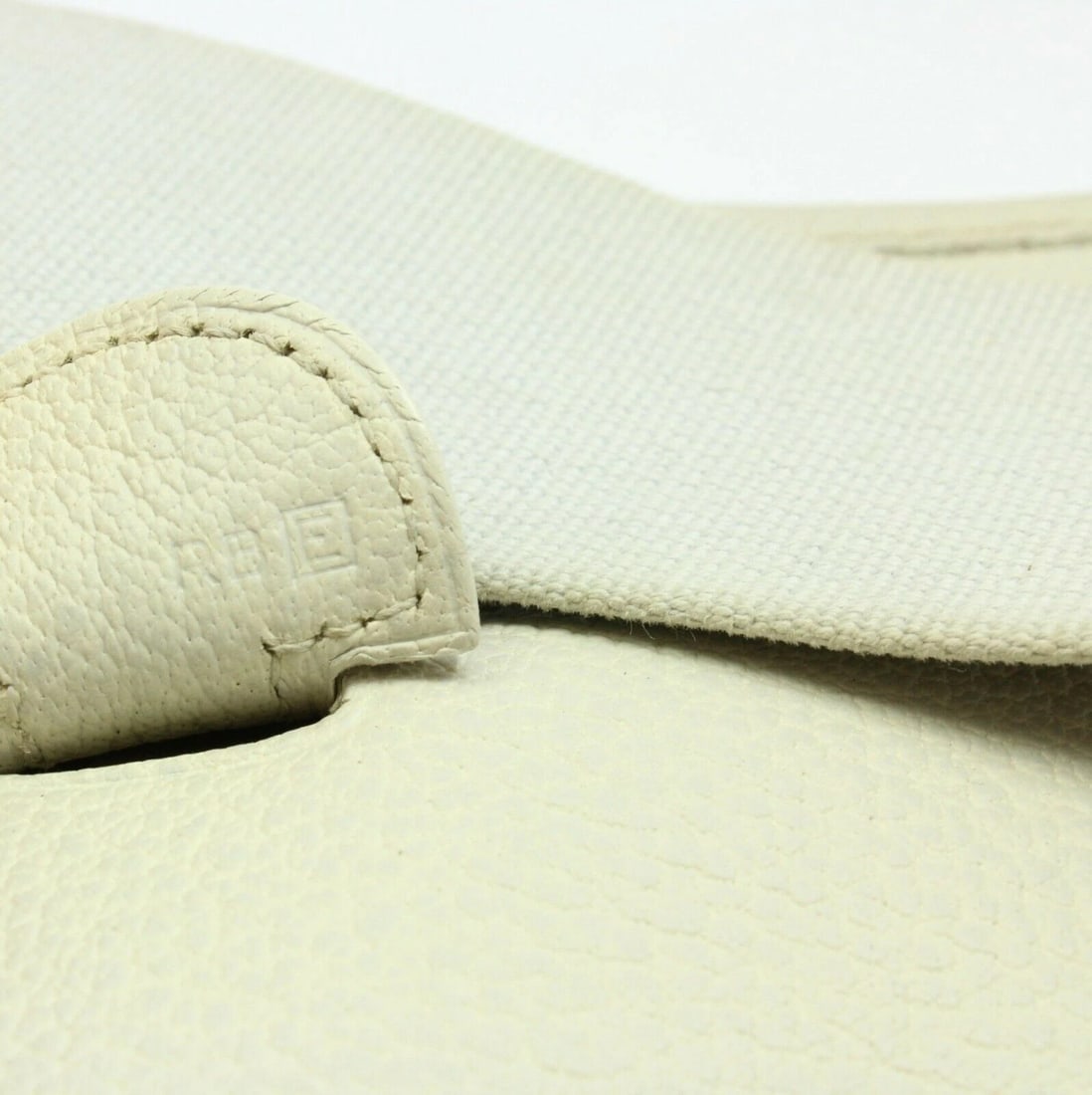 Authentic! Hermes Evelyne Parchment White Clemence Leather GM Handbag Purse - 4