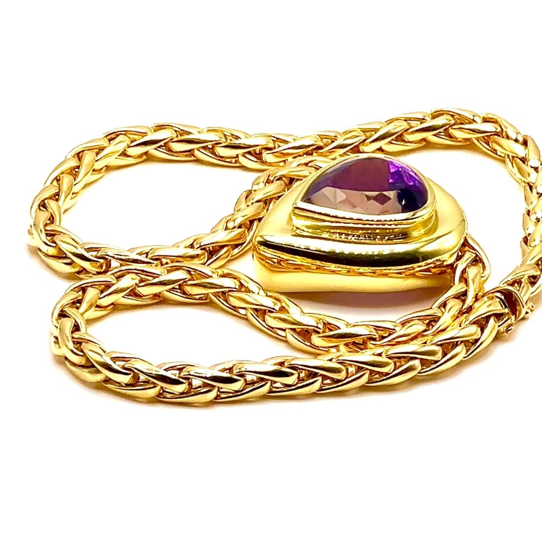 Authentic! Tiffany & Co Paloma Picasso 18k Gold Large Amethyst Pendant Necklace - 2