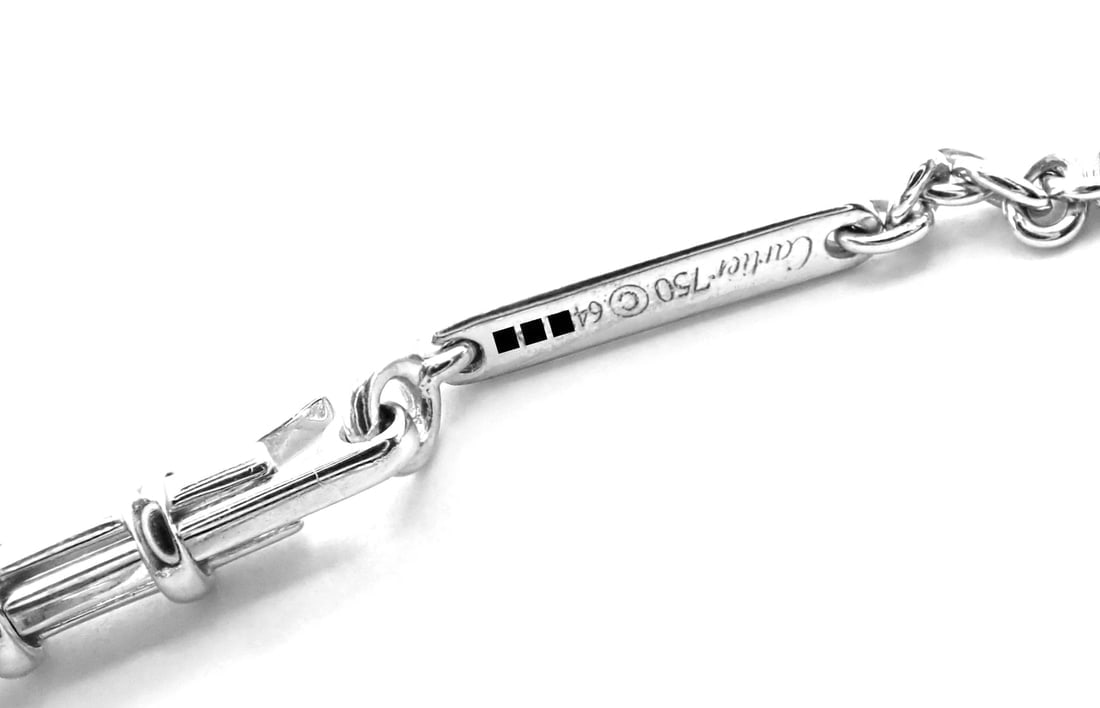 Authentic! Cartier Panther 18k White Gold Diamond Emerald Onyx Pendant Necklace - 12