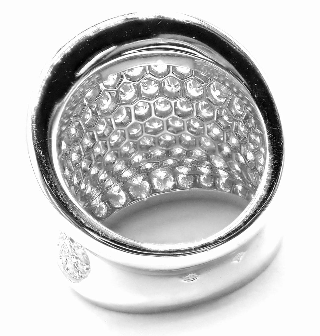 Authentic! Cartier Chalice 18k White Gold Diamond Large Ring Paper - 6