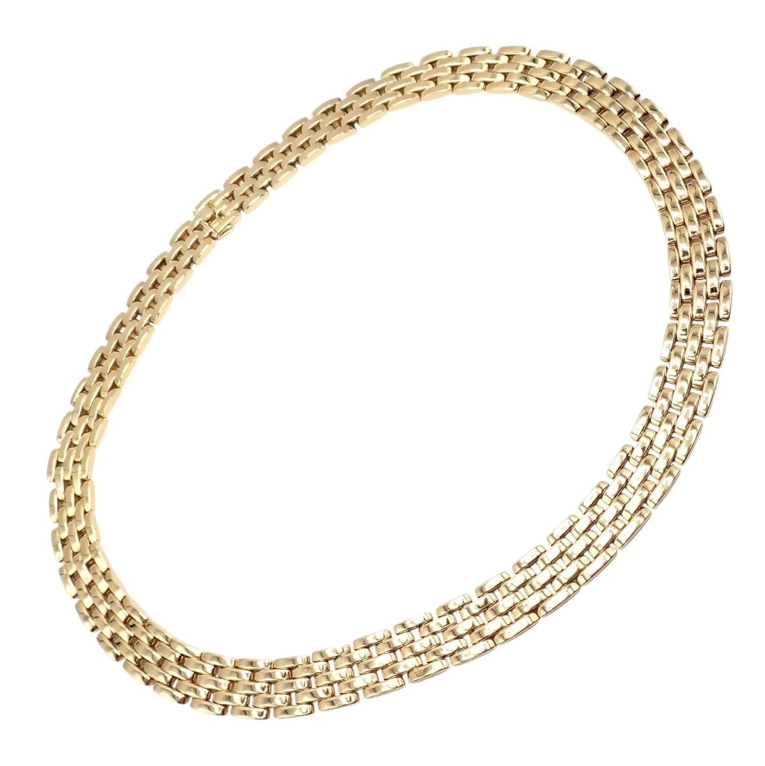 Cartier 5 Row Maillon Panther Panthere 18k Yellow Gold Wide 20" Long Necklace (1 of 13)
