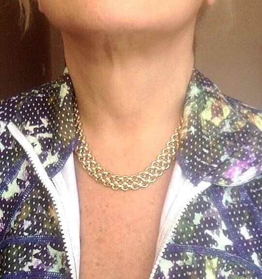 Rare! Vintage Authentic Hermes 18k Yellow Gold Link Necklace - 10