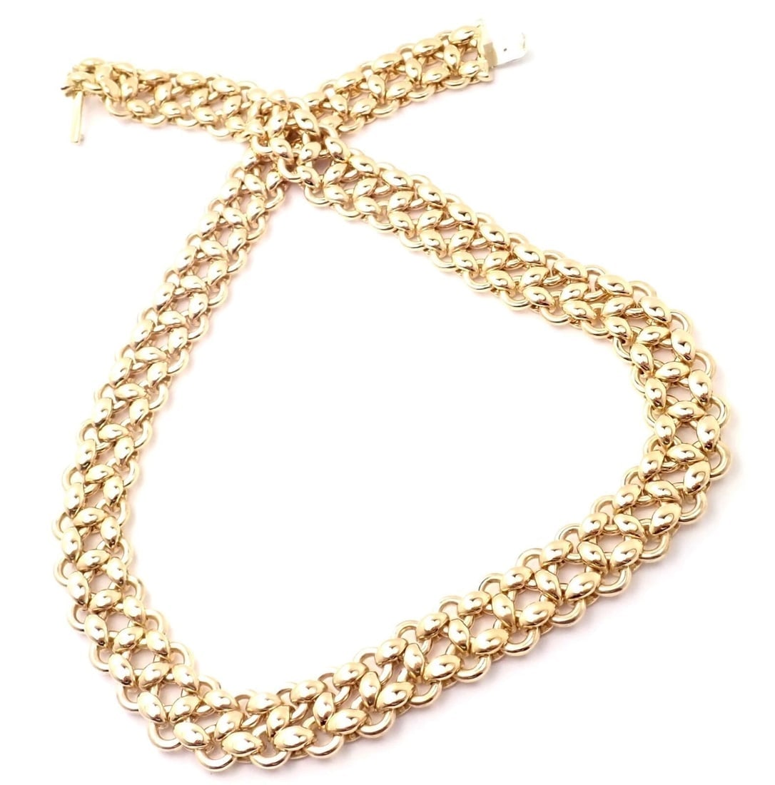 Rare! Vintage Authentic Hermes 18k Yellow Gold Link Necklace - 7