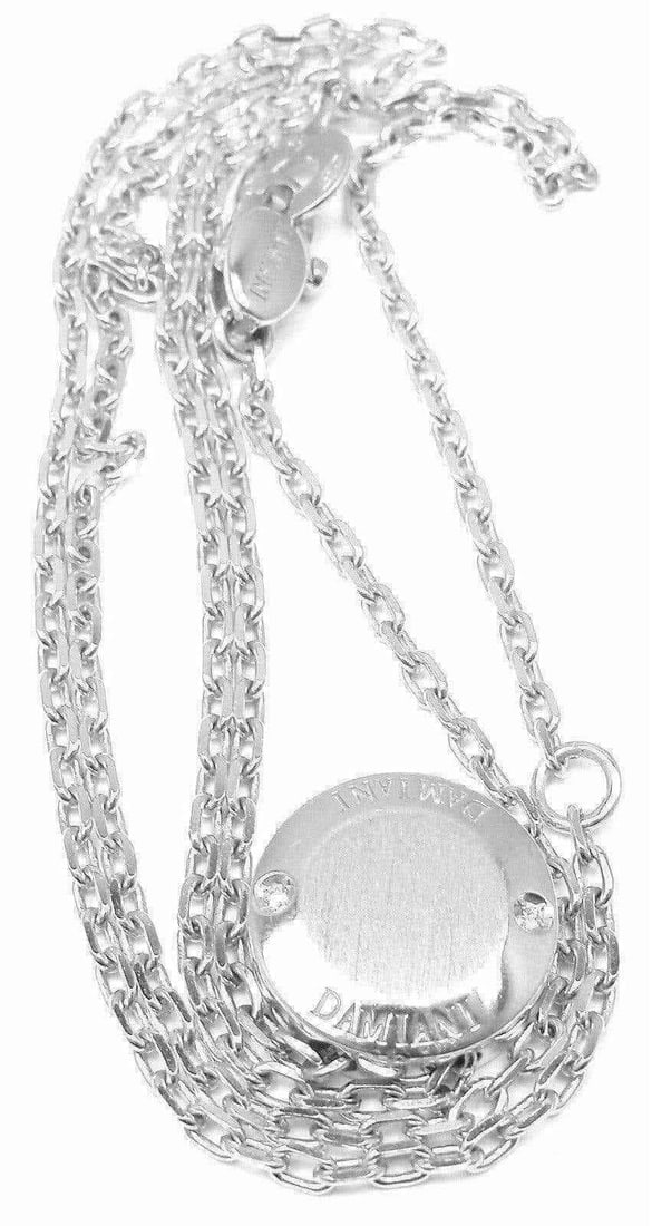 Authentic! Damiani Blasoni Diamond 18k White Gold Pendant Necklace - 4