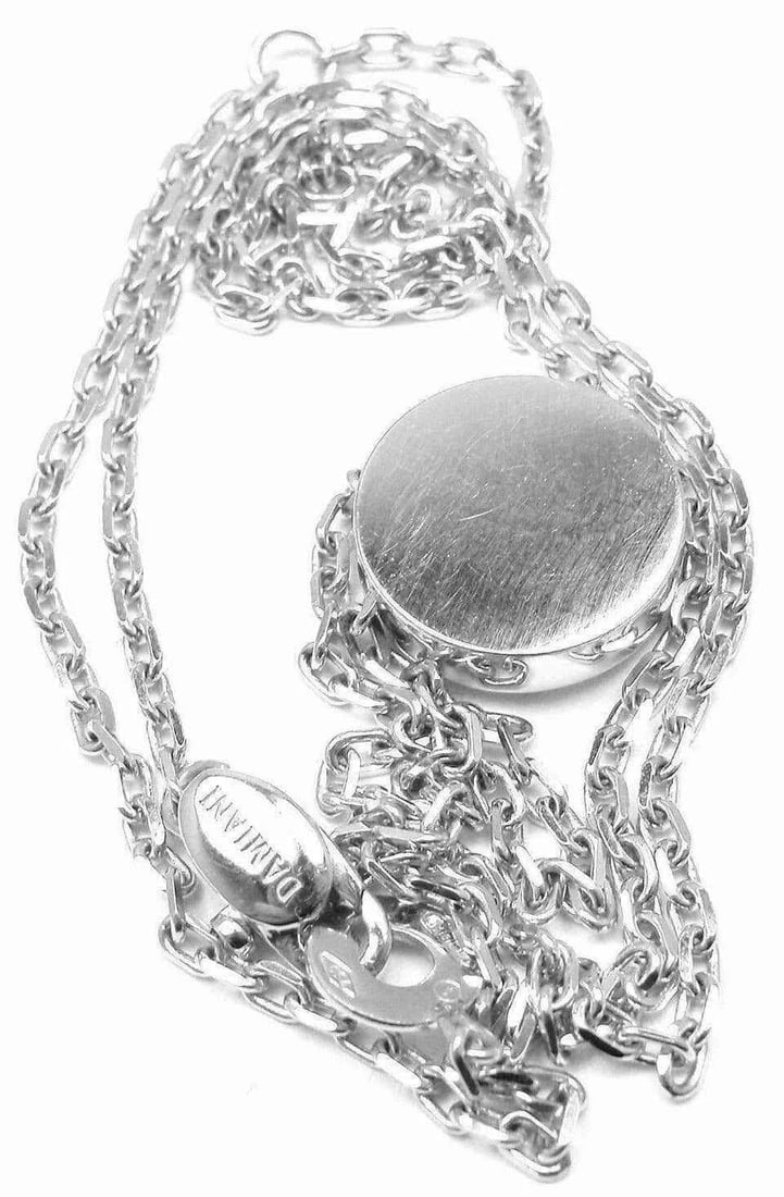 Authentic! Damiani Blasoni Diamond 18k White Gold Pendant Necklace - 5