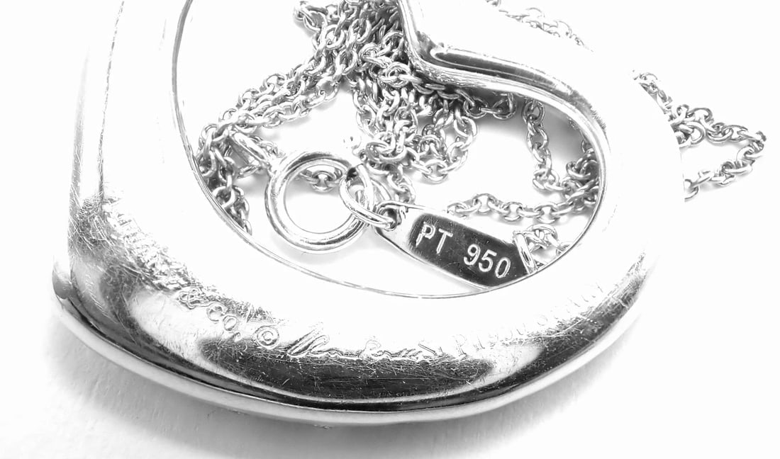 Authentic Tiffany & Co Peretti Platinum Diamond Large Open Heart Necklace $26000 - 8
