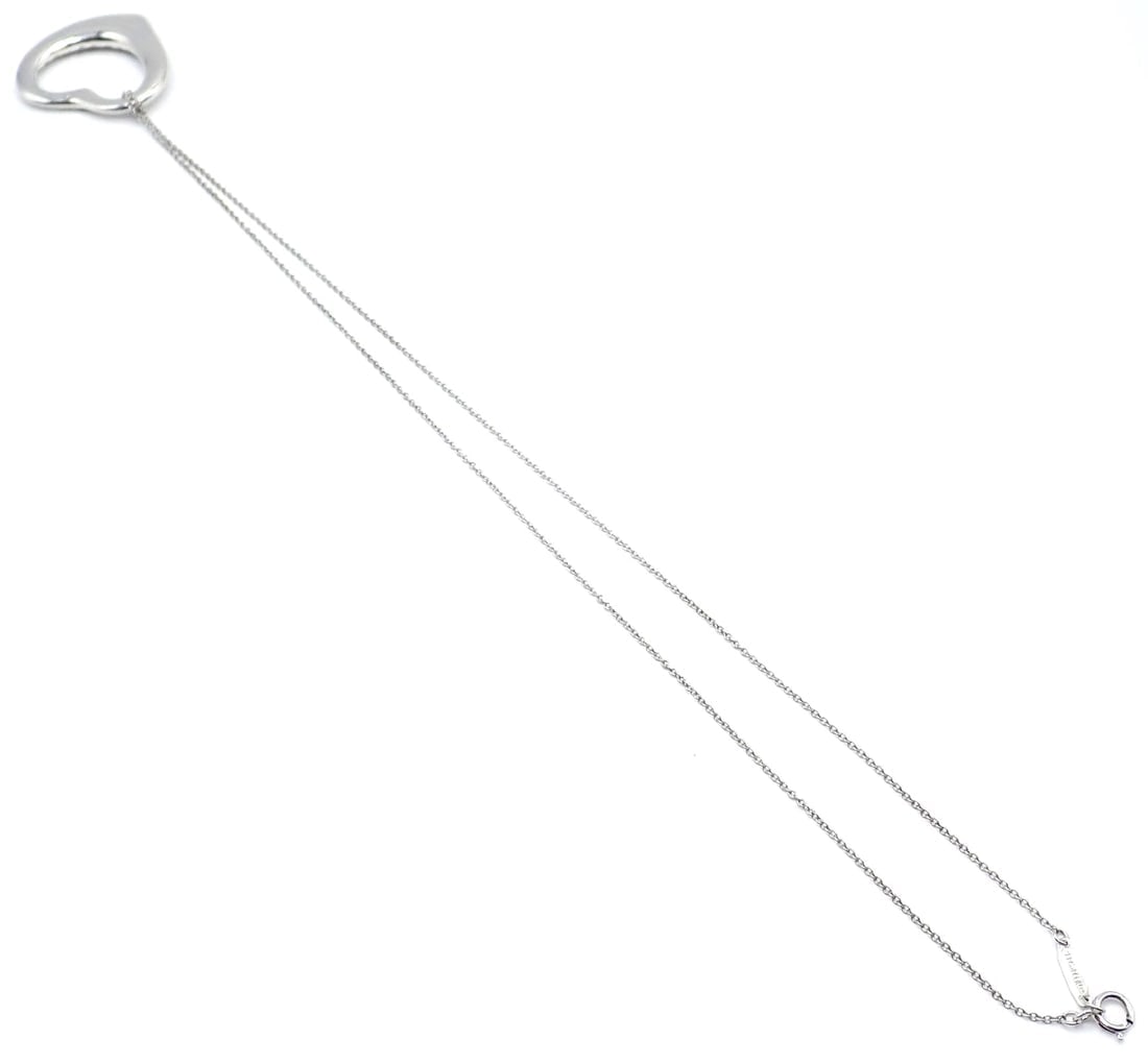 Authentic Tiffany & Co Peretti Platinum Diamond Large Open Heart Necklace $26000 - 9