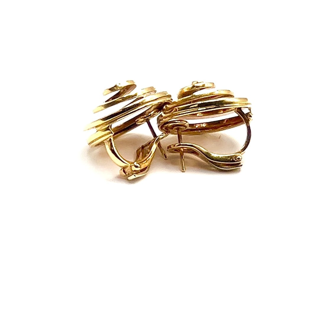 Authentic! Vintage BULGARI BULGARI 18k Yellow Gold Swirl Earrings - 2