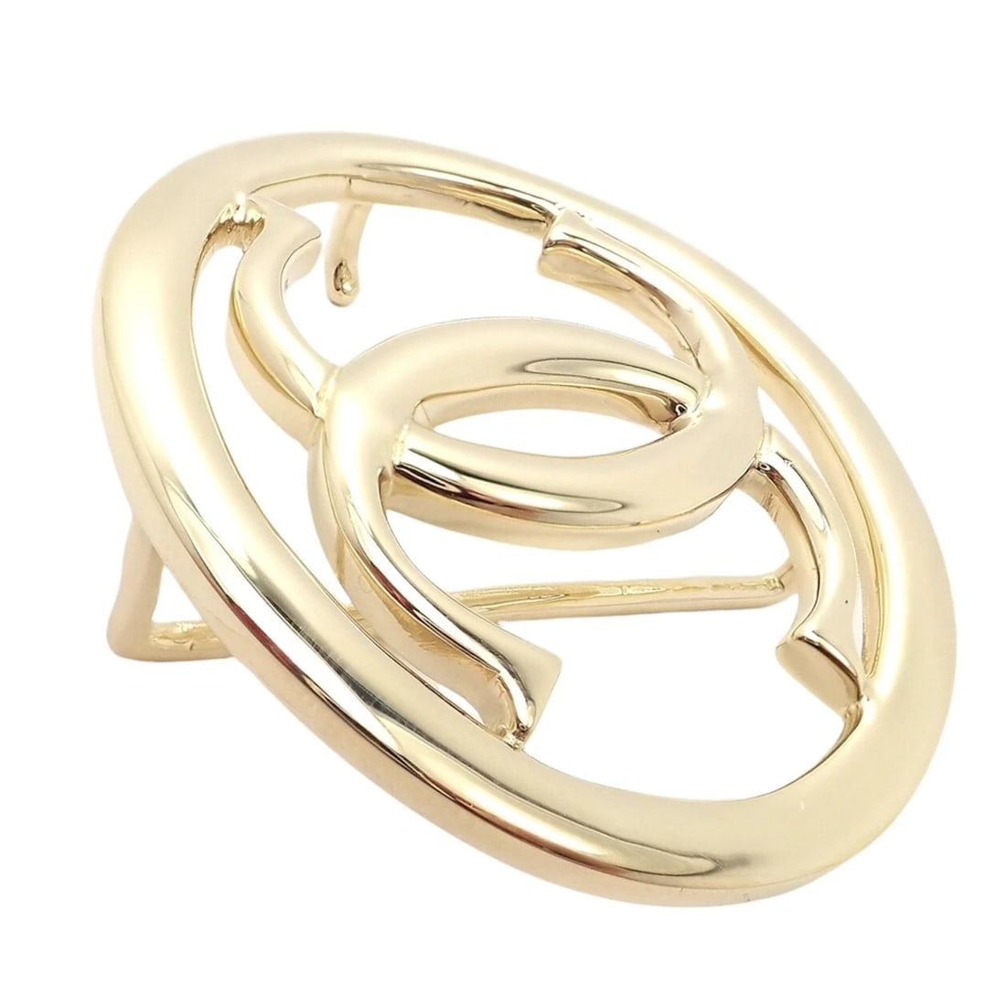 Rare! Cartier 18k Yellow Gold Signature Classic Large Double C Belt Buckle - 8