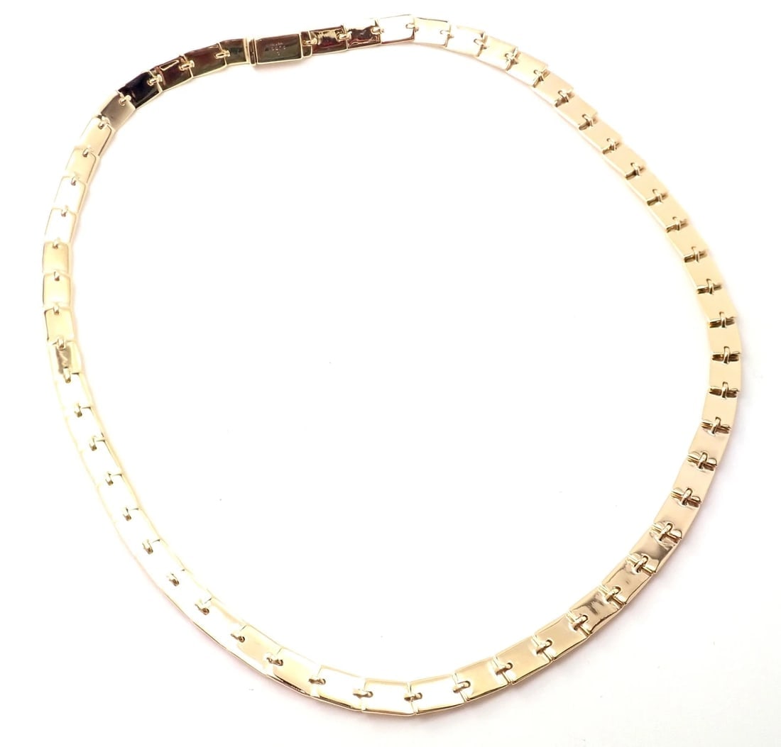 Rare! Authentic Gucci 18k Yellow Gold Diamond Tennis Necklace - 8