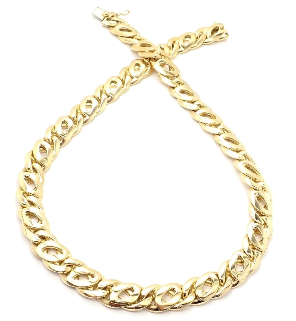 Rare! Authentic Vintage Cartier 18k Yellow Gold Link Chain Necklace - 5
