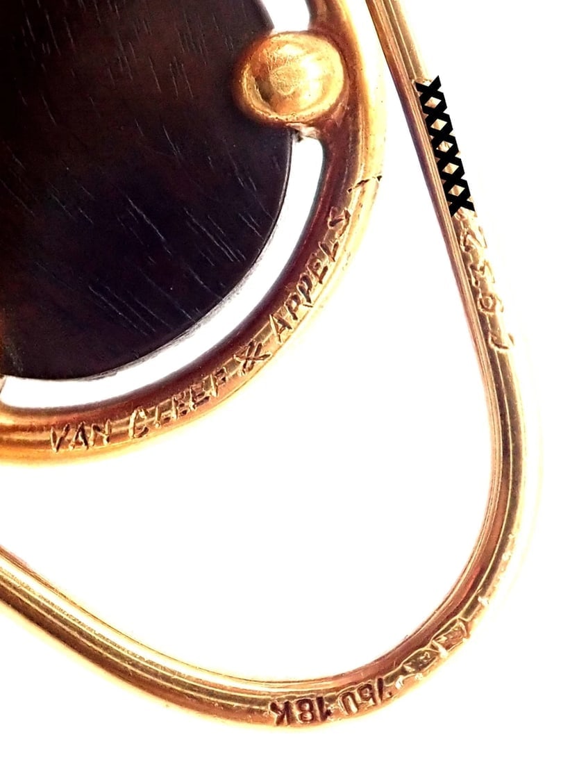 Vintage! Authentic Van Cleef & Arpels 18k Yellow Gold LetterWood Money Clip - 5