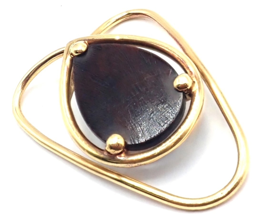 Vintage! Authentic Van Cleef & Arpels 18k Yellow Gold LetterWood Money Clip - 6