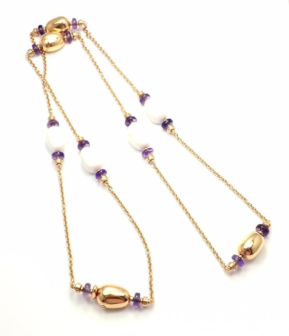 Bvlgari Bulgari Mediterranean Eden Sautoir 18k gold amethyst ceramic necklace - 11