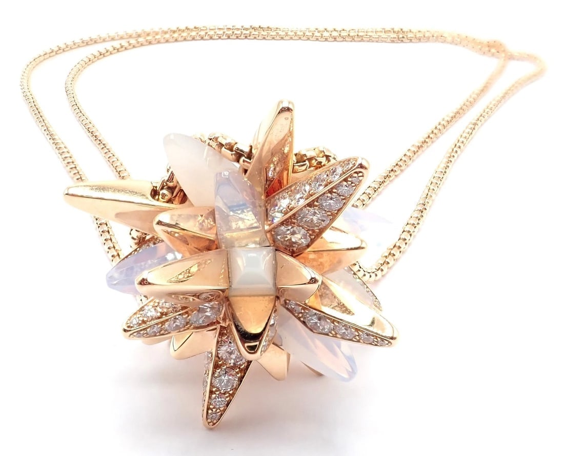 Cartier 18k Rose Gold Limited Edition Diamond Meterore Fractal Pendant Necklace - 7