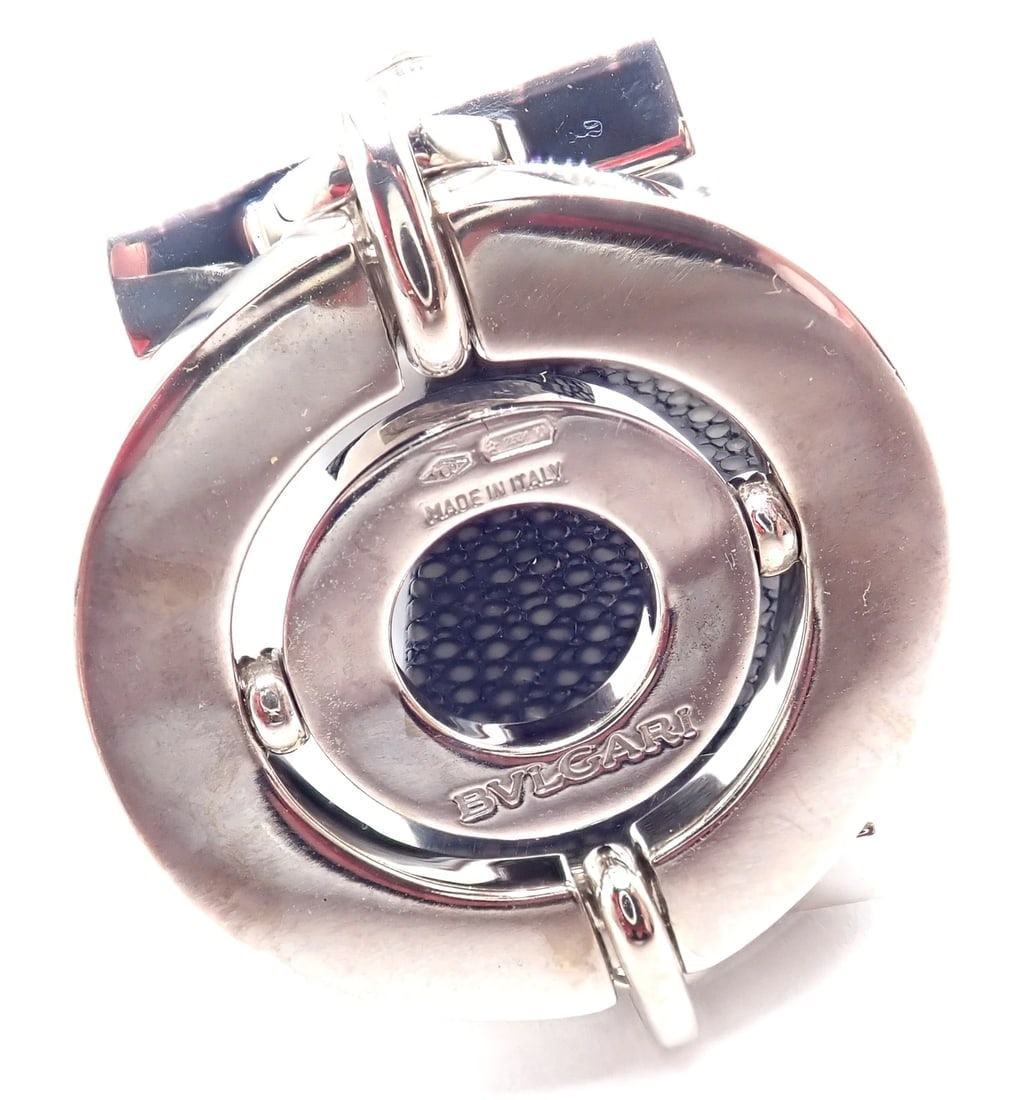 Authentic! Bvlgari Bulgari Astrale 18k White Gold Diamond Shagreen Bracelet - 12