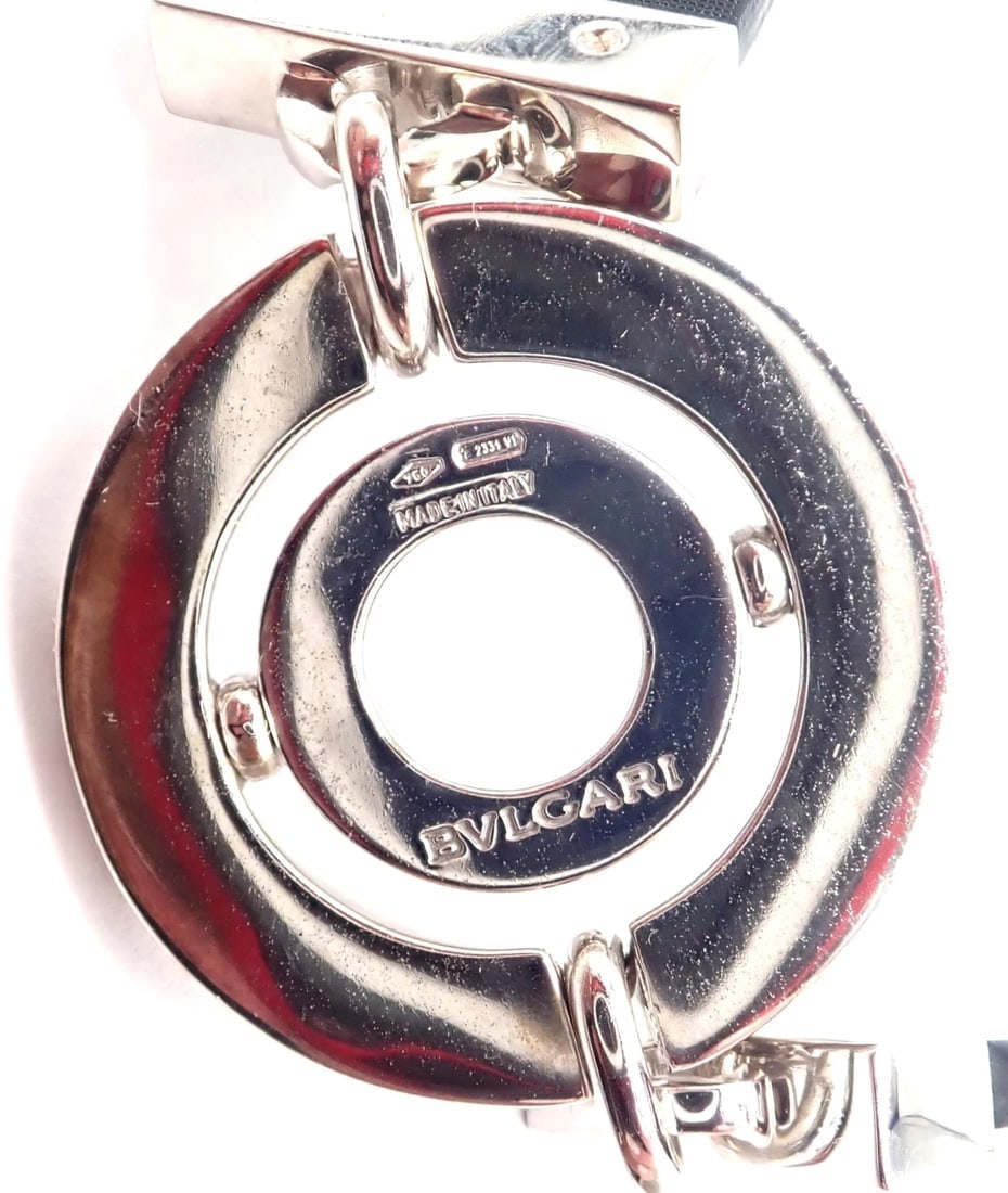 Authentic! Bvlgari Bulgari Astrale 18k White Gold Diamond Shagreen Bracelet - 6