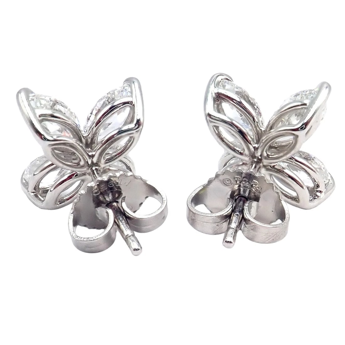 Authentic! Tiffany & Co Platinum Victoria Marquise Cut Diamond Large Earrings - 8