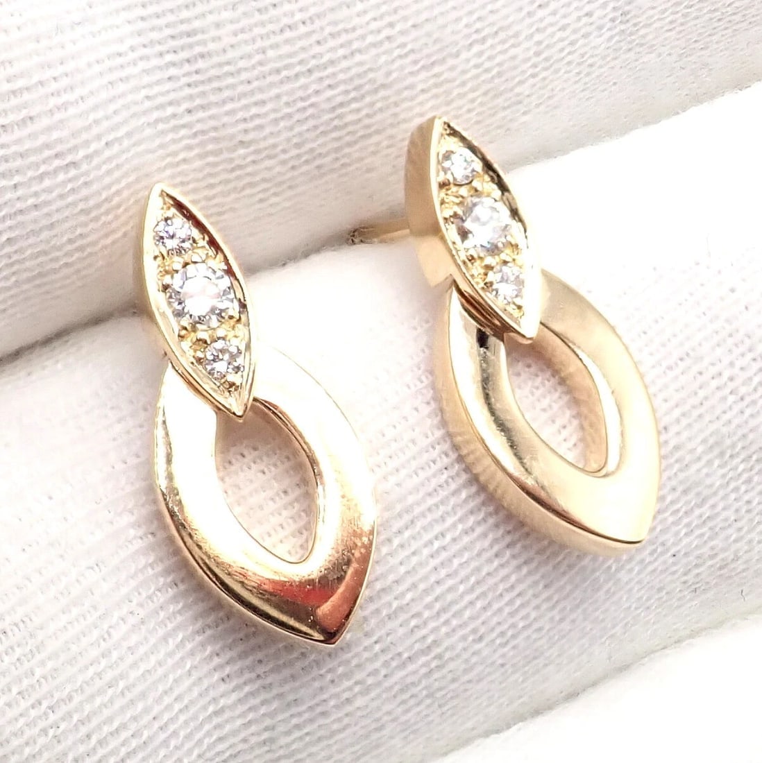 Authentic! Cartier 18K Yellow Gold Diamond Diadea Link Bracelet Earrings Set - 7