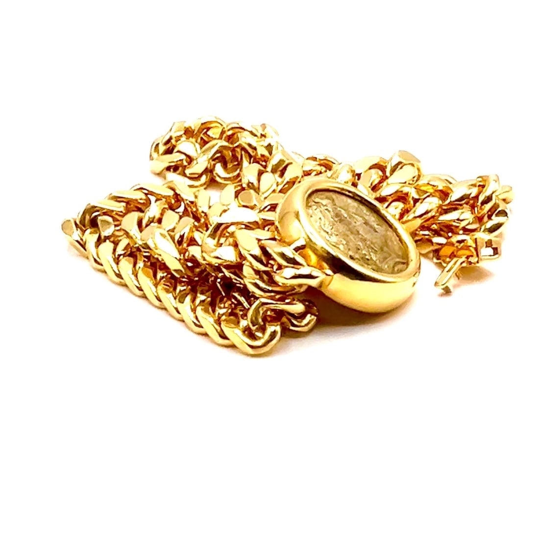Rare! Bvlgari Bulgari 18k Yellow Gold Antique Coin Monete Link Necklace - 2
