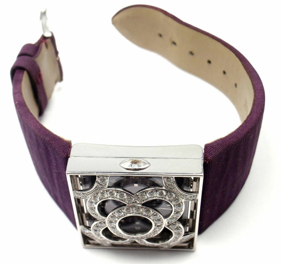 Rare! Authentic Audemars Piguet Danae 18k White Gold Diamond Satin Ladies Watch - 10