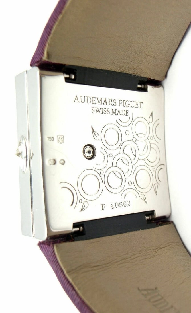 Rare! Authentic Audemars Piguet Danae 18k White Gold Diamond Satin Ladies Watch - 6