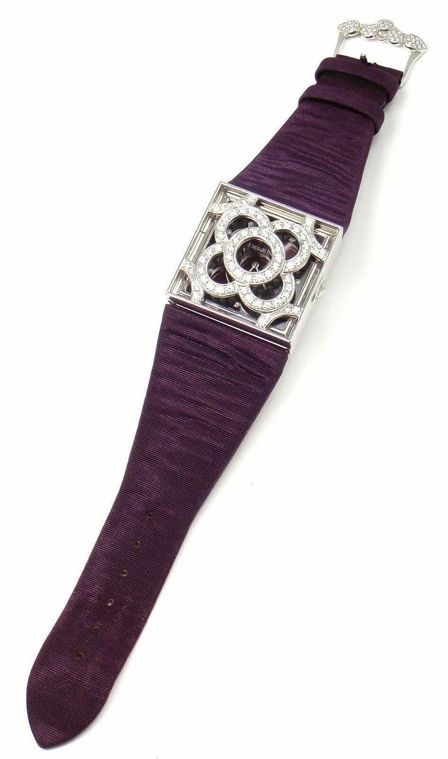 Rare! Authentic Audemars Piguet Danae 18k White Gold Diamond Satin Ladies Watch - 9