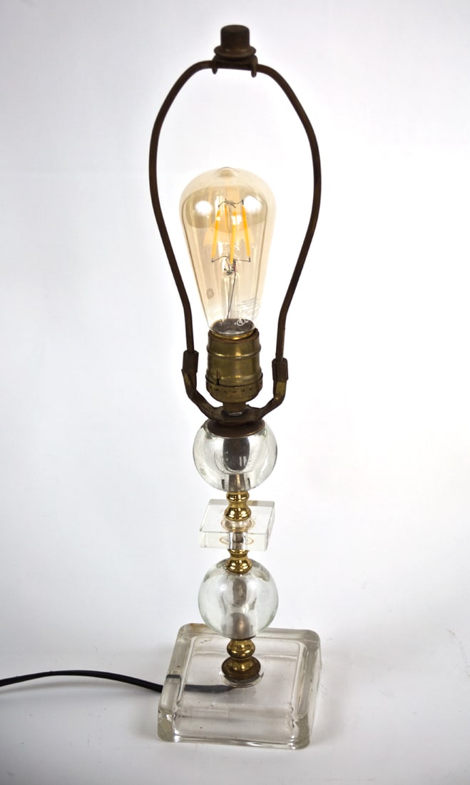Home / FRENCH ART DECO modernist Glass DESK LAMP ADNET 2 round glass ball: FRENCH ART DECO modernist Glass DESK LAMP ADNET 2 round glass ball Reserve: $80.00 Shipping:Domestic: Flat-rate of $45.00 to anywhere within the contiguous U.S.International: Foreign