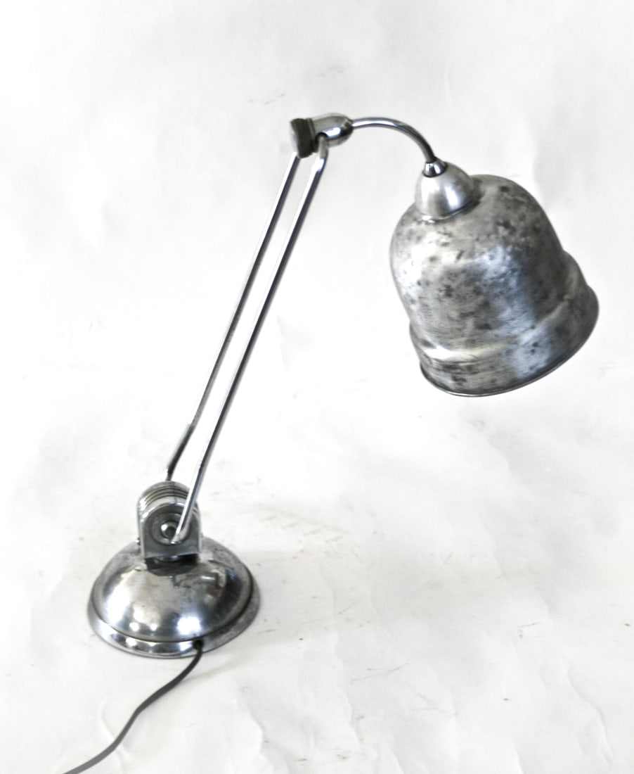 Home / FRENCH MODERNIST DESK LAMP JUMO 610 PERRIAND small reflector 2: FRENCH MODERNIST DESK LAMP JUMO 610 PERRIAND small reflector 2 Reserve: $320.00 Shipping:Domestic: Flat-rate of $85.00 to anywhere within the contiguous U.S.International: Foreign