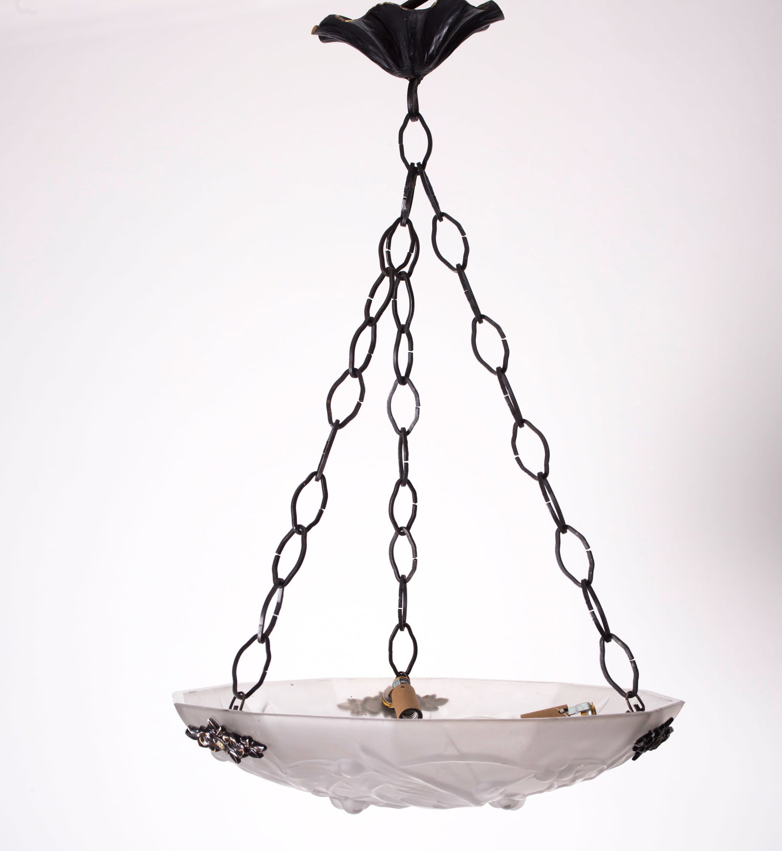 Home / FRENCH ART DECO CHANDELIER GLASS MULLER birds motive - 3