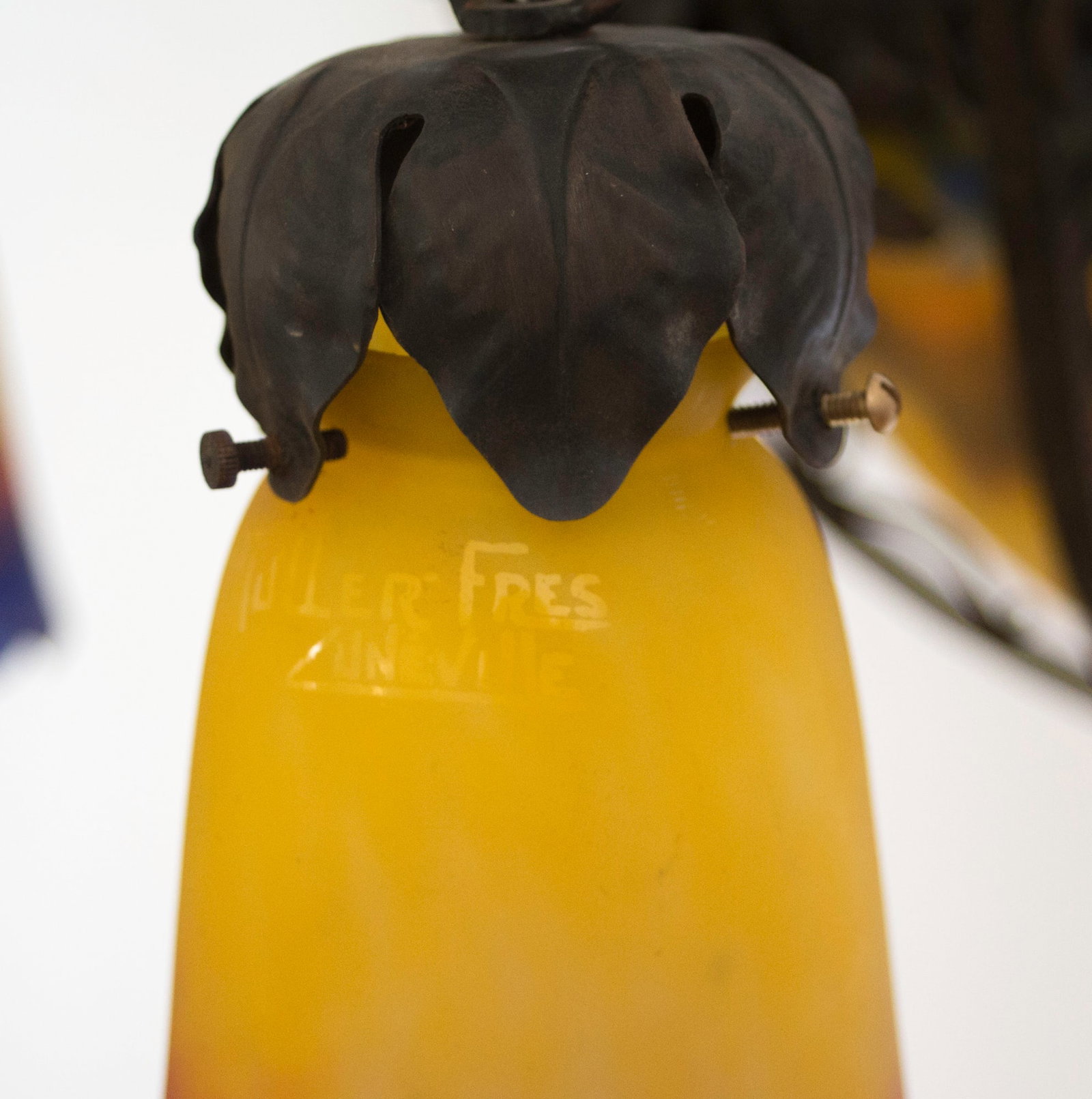 Home / French Art-Deco marmoreal Chandelier Muller Freres grande verrerie de Croismar - 7