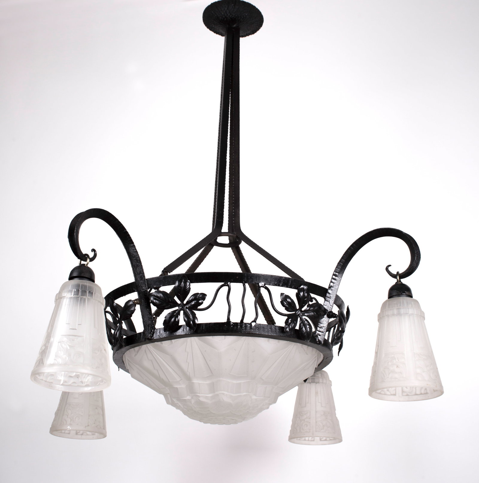 Home / FRENCH Art-Deco Chandelier Degue David Guéron 4 lights: FRENCH Art-Deco Chandelier Degue David Guéron 4 lights Reserve: $1,200.00 Shipping:Domestic: Flat-rate of $160.00 to anywhere within the contiguous U.S.International: Foreign