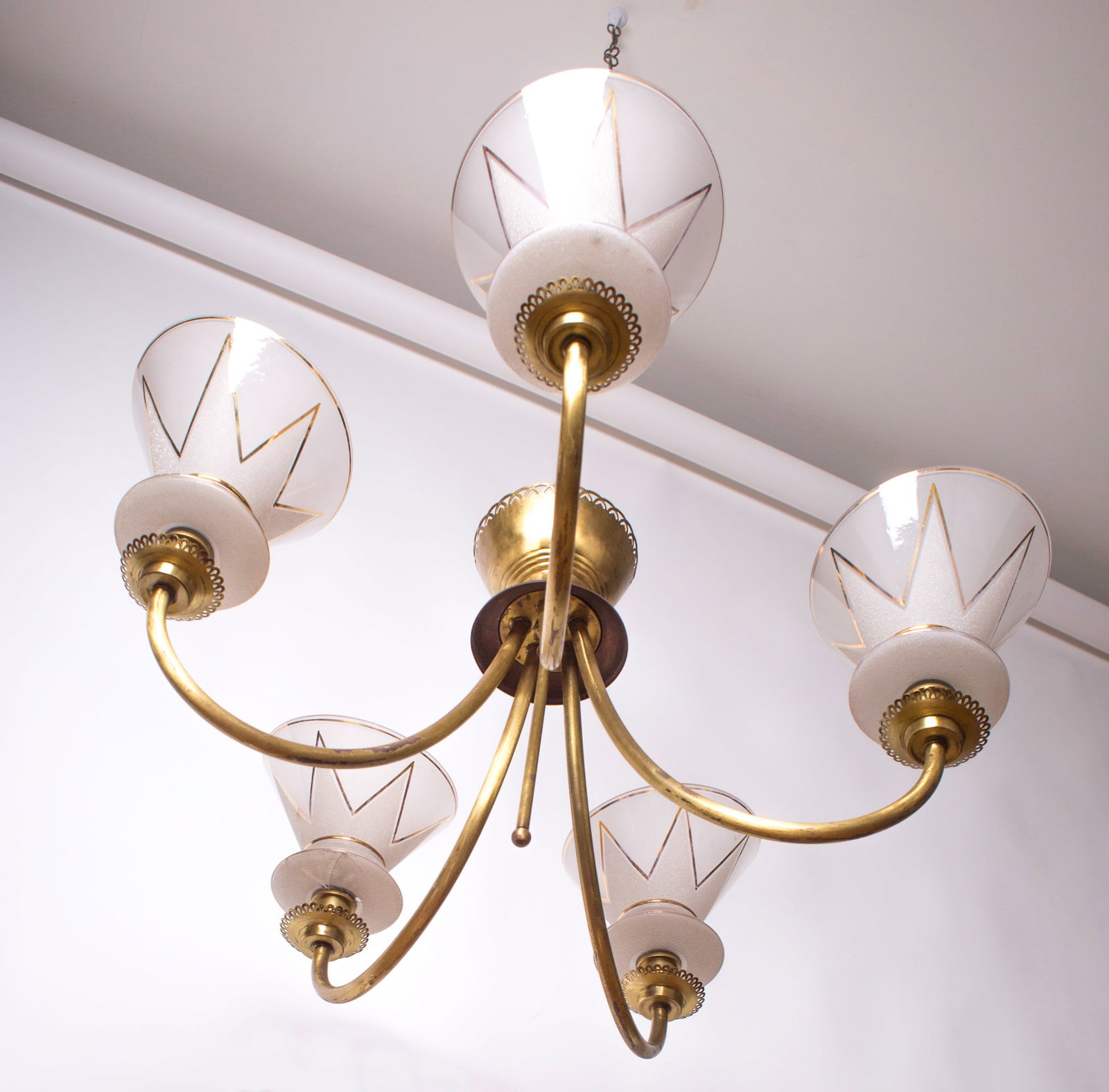 Home / FRENCH modernist CHANDELIER LUNEL ARLUS 1960 Glass globe - 3