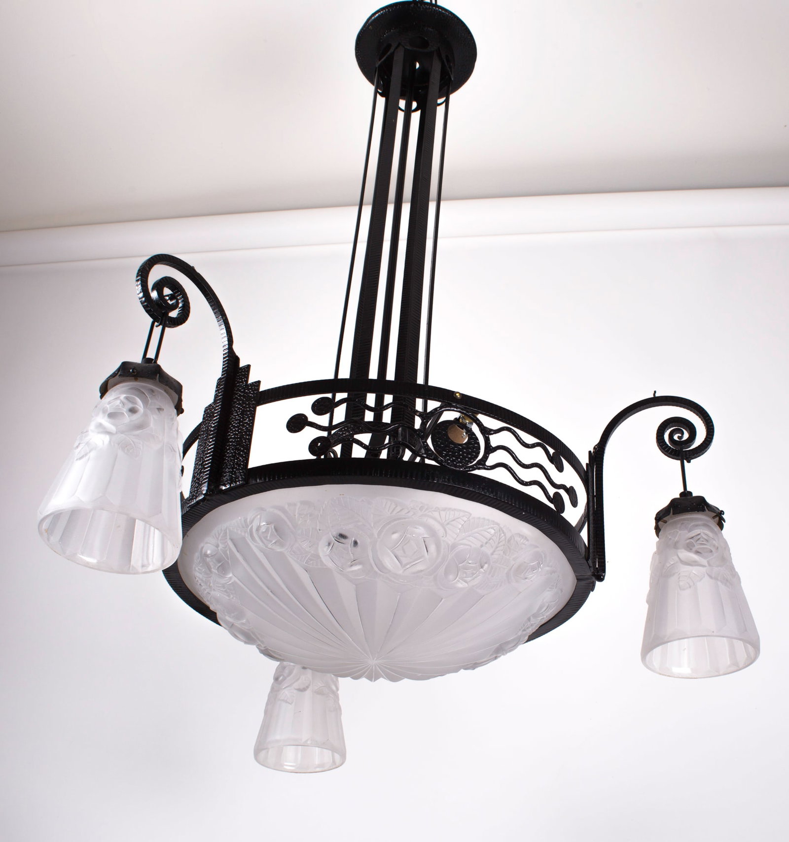 Home / FRENCH Art-Deco Chandelier Degue David Guéron pressed glass - 2