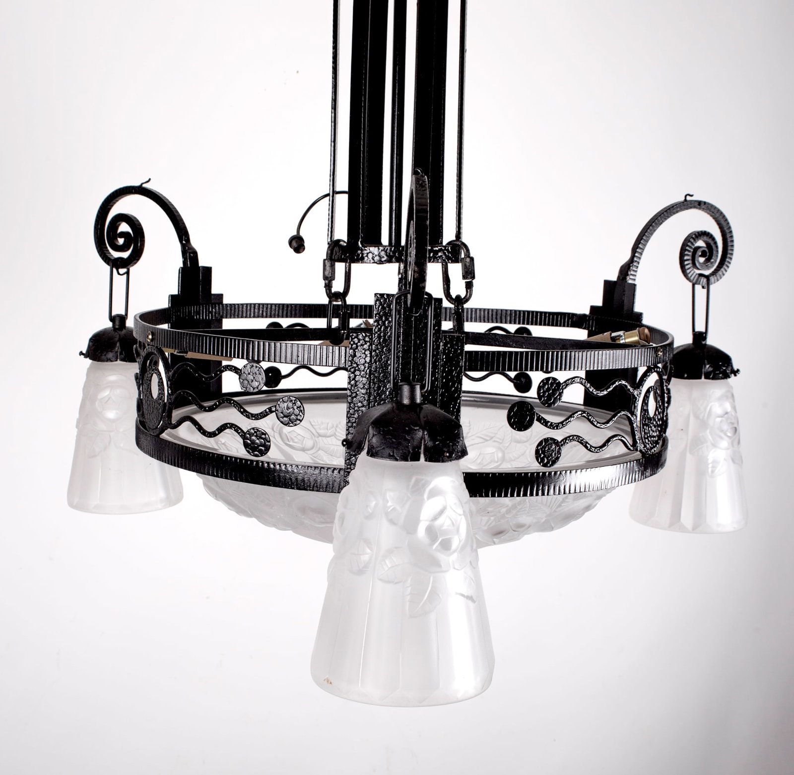 Home / FRENCH Art-Deco Chandelier Degue David Guéron pressed glass - 6